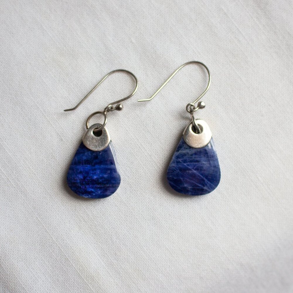 Sterling silver and lapis lazuli earrings